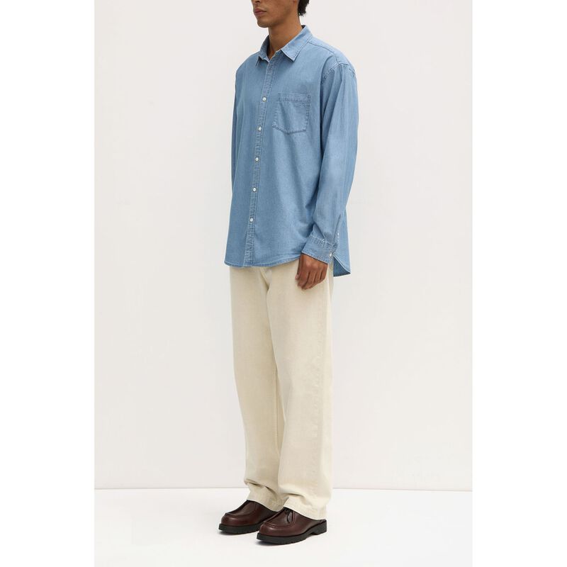 Assembly Label Chambray Long Sleeve Shirt Mid Blue image number 3